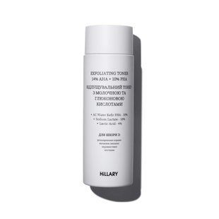 Відлущувальний тонер з молочною та глюконовою кислотами HiLLARY Exfoliating toner 14% AHA + 10% PНА, 100 мл HI-08-535 фото
