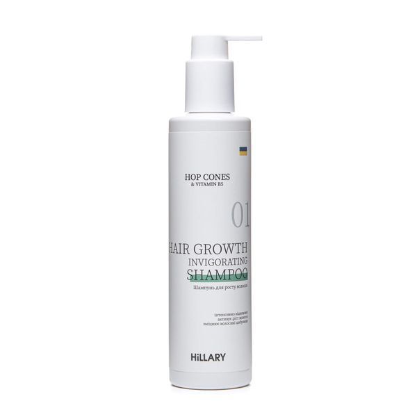 Шампунь для росту волосся Hillary Hop Cones & B5 Hair Growth Invigorating, 250 мл HI-07-203 фото