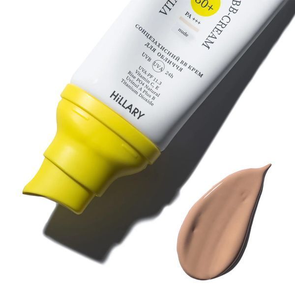 Сонцезахисний BB-крем для обличчя SPF30+ Nude HiLLARY VitaSun Tone-Up BB-Cream All Day Protect SPF30+, 40 мл HI-08-159 фото