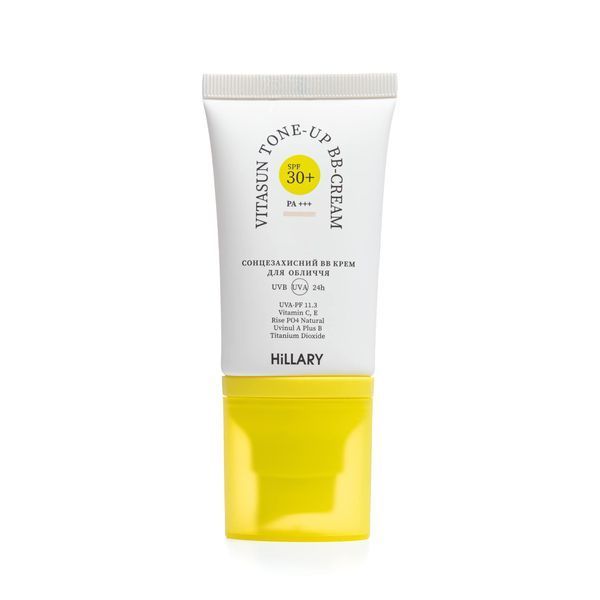 Сонцезахисний BB-крем для обличчя SPF30+ Nude HiLLARY VitaSun Tone-Up BB-Cream All Day Protect SPF30+, 40 мл HI-08-159 фото