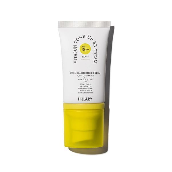 Сонцезахисний BB-крем для обличчя SPF30+ Nude HiLLARY VitaSun Tone-Up BB-Cream All Day Protect SPF30+, 40 мл HI-08-159 фото
