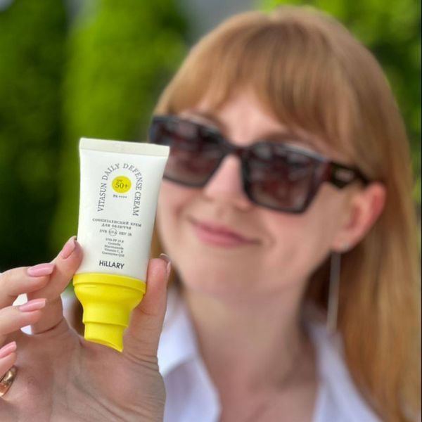 Сонцезахисний крем для обличчя SPF 50+ Hillary VitaSun Daily Defense Cream, 40 мл HI-08-519 фото