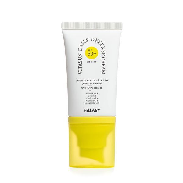 Сонцезахисний крем для обличчя SPF 50+ Hillary VitaSun Daily Defense Cream, 40 мл HI-08-519 фото