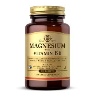 Magnesium with Vitamin B6 - 100 tabs 2023-10-4128 фото