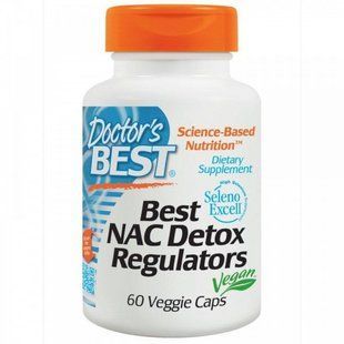 Doctor's Best, N-ацетилцистеїн (NAC) для регуляції процесу детоксикації, 60 рослинних капсул DB-NAC-60 фото