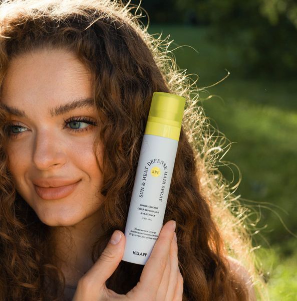 Сонцезахисний спрей-термозахист Hillary Sun&Heat Defense Hair Spray, 100 мл HI-07-522 фото