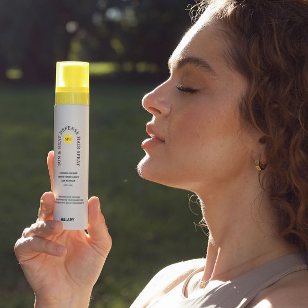 Сонцезахисний спрей-термозахист Hillary Sun&Heat Defense Hair Spray, 100 мл HI-07-522 фото
