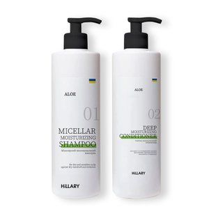 Шампунь + Кондиціонер Hillary Aloe Micellar Moisturizing, 500 мл K-11-147 фото