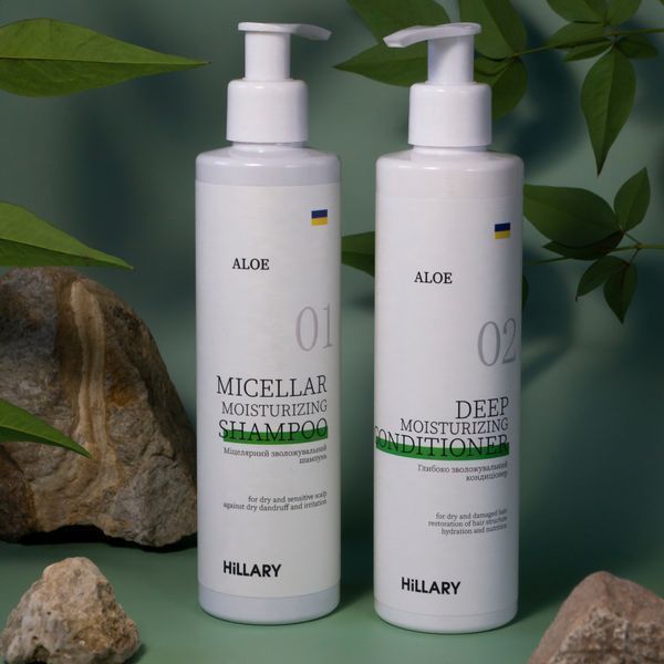 Шампунь + Кондиціонер Hillary Aloe Micellar Moisturizing, 500 мл K-11-147 фото