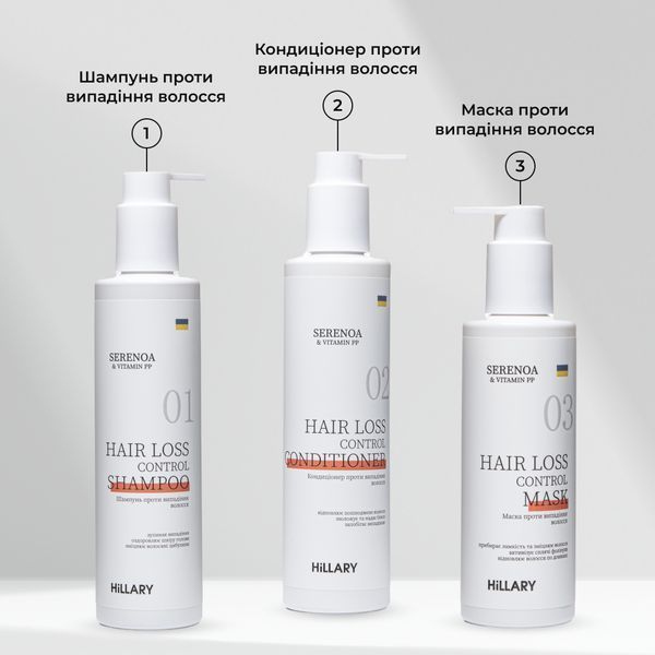 Комплекс проти випадіння волосся Hillary Serenoa & РР Hair Loss Control HI-11-080 фото