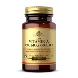 Dry Vitamin A 1500 mcg (5000 IU) - 100 tabs 100-80-7831709-20 фото