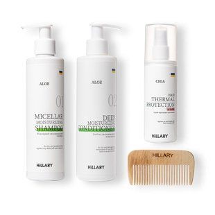 Набір для сухого типу волосся Hillary Aloe Deep Moisturizing with Thermal Protection K-11-701 фото