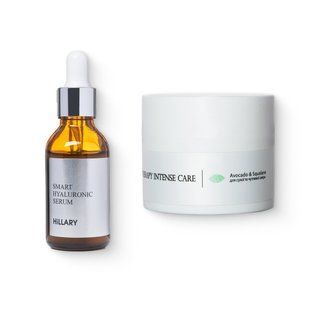 Гіалуронова сироватка Smart Hyaluronic + Крем для сухої та чутливої шкіри Avocado & Squalane HI-11-674 фото