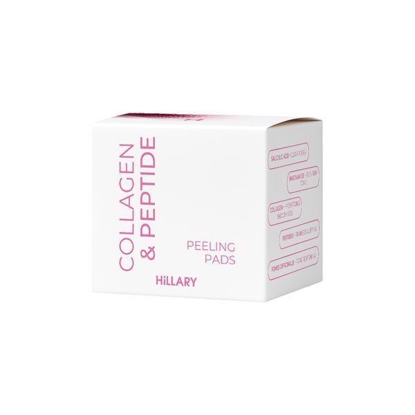 Відлущувальні тонер-педи з колагеном та пептидами Hillary Collagen & Peptide Peeling Pads, 60 шт HI-08-444 фото