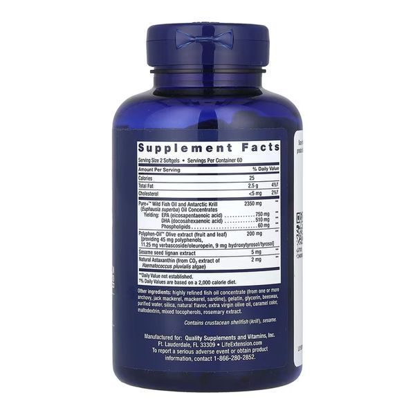 Super Omega-3 Plus EPA/DHA Fish Oil, Sesame Lignans, Olive Extract, Krill & Astaxanthin - 120 softgels 2023-10-2658 фото