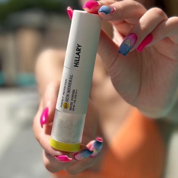 Сонцезахисна мінеральна пудра натуральна бежева з SPF 50+ Hillary Perfect Protection Sun Mineral Brush Powder SPF 50+, 4 г HI-08-570 фото