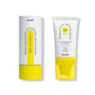 Сонцезахисна мінеральна пудра бежева з SPF 50 + Сонцезахисний крем для обличчя SPF 50+ K-11-491 фото